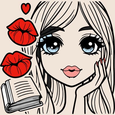 book girl lips