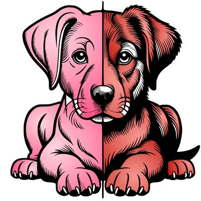 realistic dog split picture