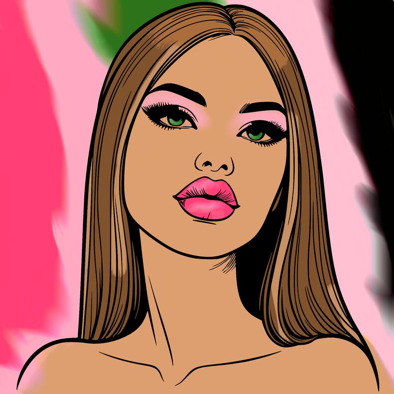 realistic woman with full lips