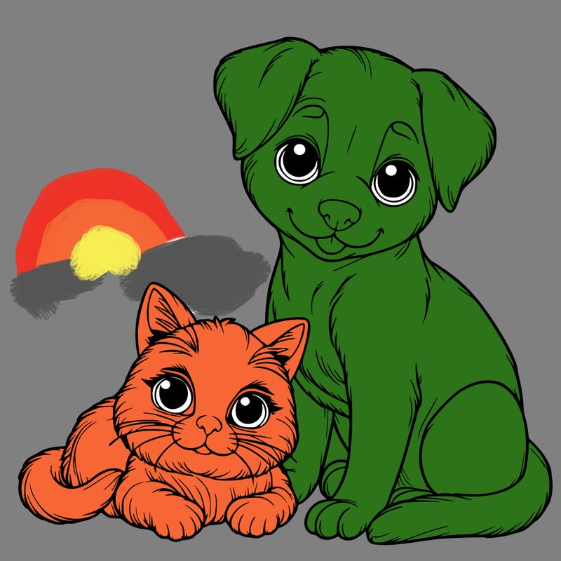 realistic cat and dog