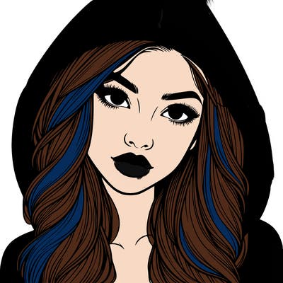 realistic beautiful girl with a hood on