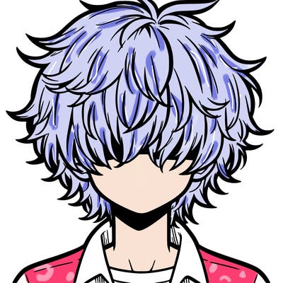 manga boy fluffy hair covering his eyes