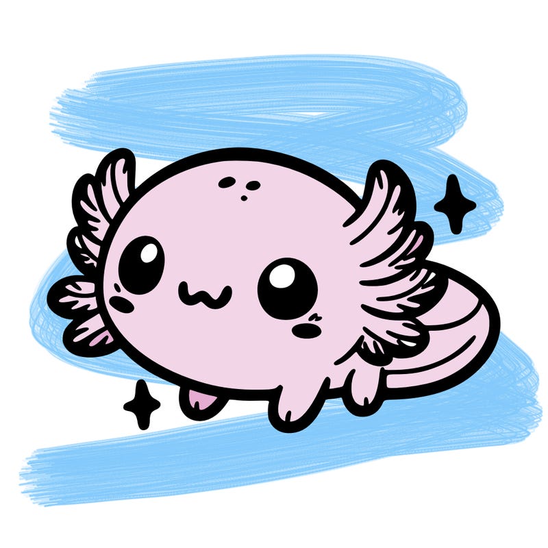 cute easy baby axolotl
