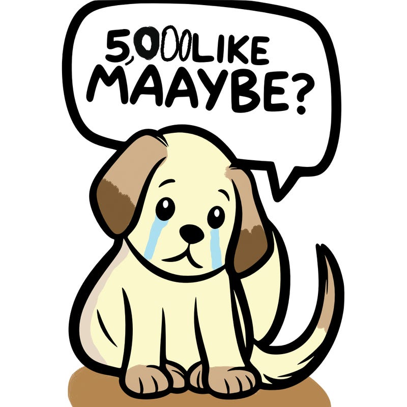 a puppy that says 5 like maybe