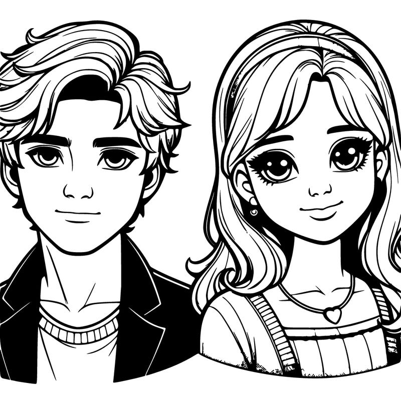 realistic girl and boy