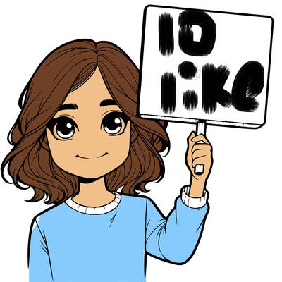 realistic girl holding up a sign