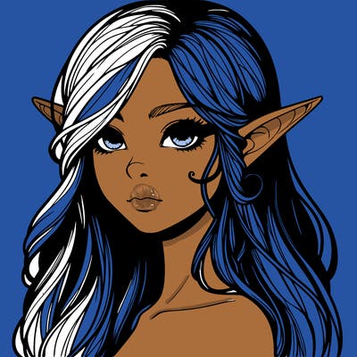 elf girl realistic dark fantasy