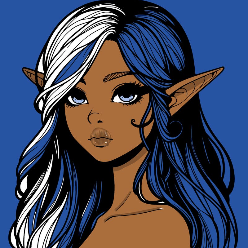 elf girl realistic dark fantasy