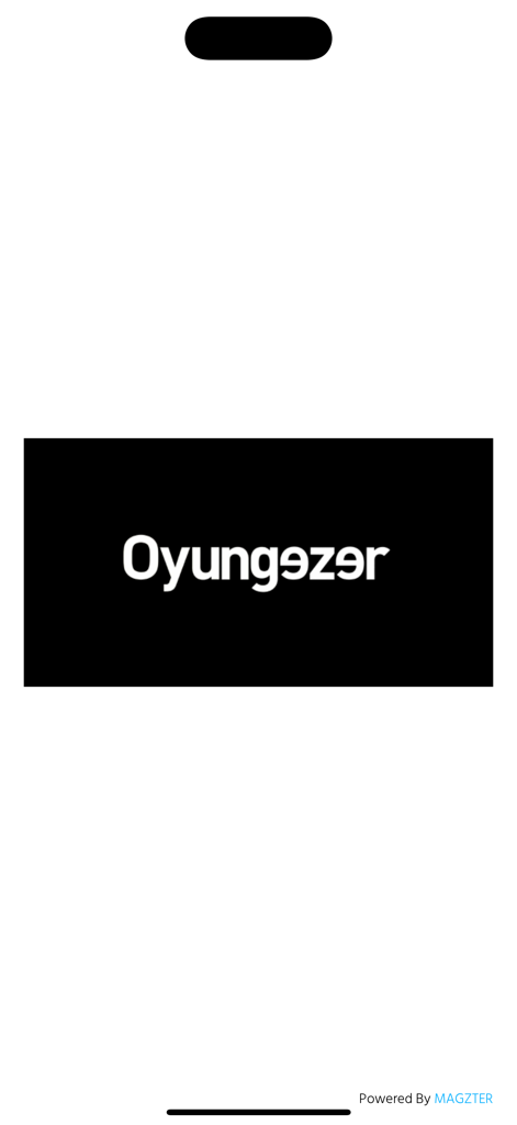 Oyungezer app splash screen with logo
