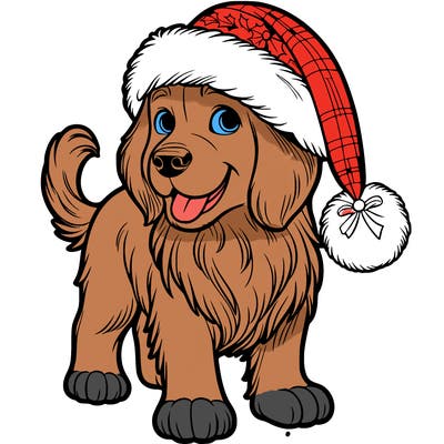 realistic christmas dog