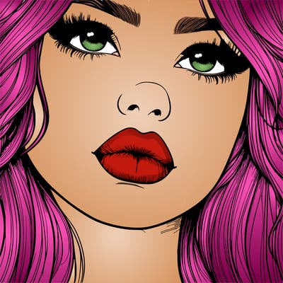 really realistic girl with lips