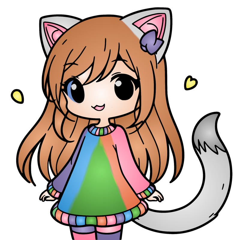 girl with cat ears and tail