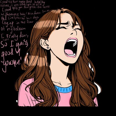 screaming realistic, girl