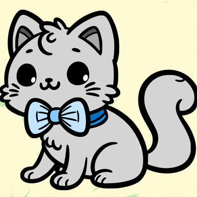 cat with a bow