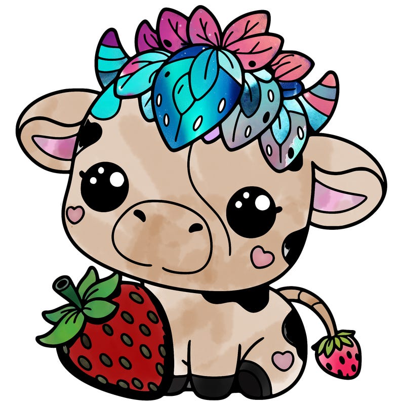 cute strawberry cow