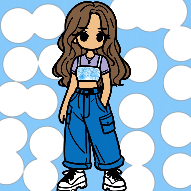 girl in crop top and baggy pants