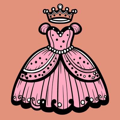 gown with tiara