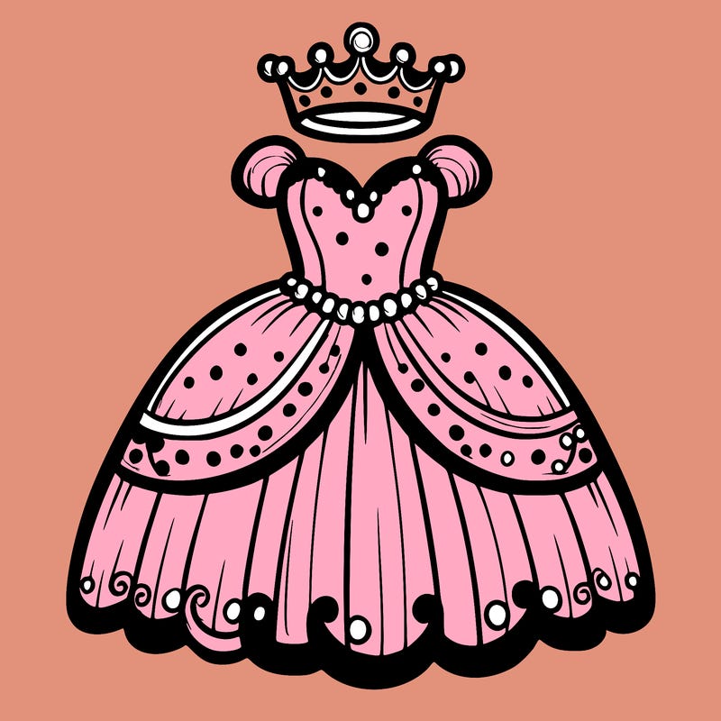 gown with tiara