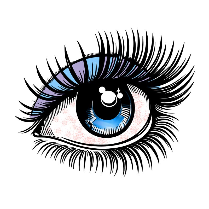 realistic eye long eylashes