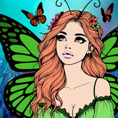 butterfly fairy realistic girl