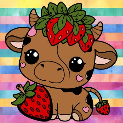cute strawberry cow