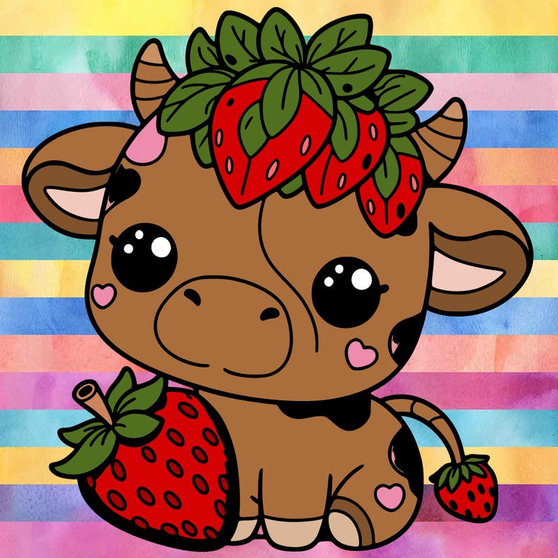 cute strawberry cow
