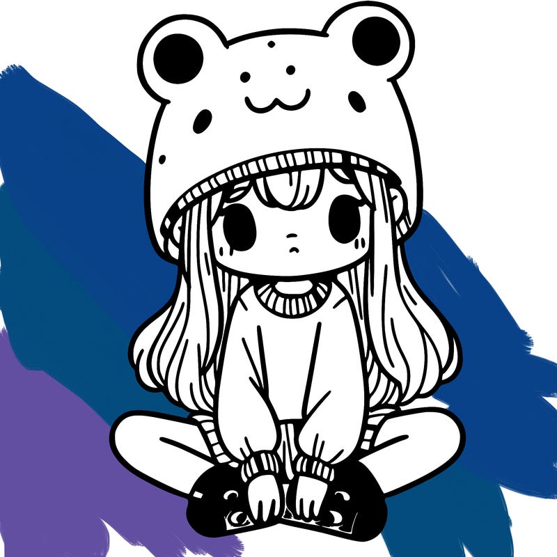 a girl wearing a frog hat and some frog socks