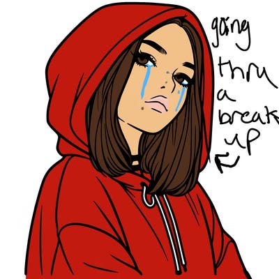a realistic girl in a hoodie