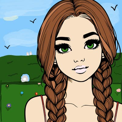 realistic girl with braids