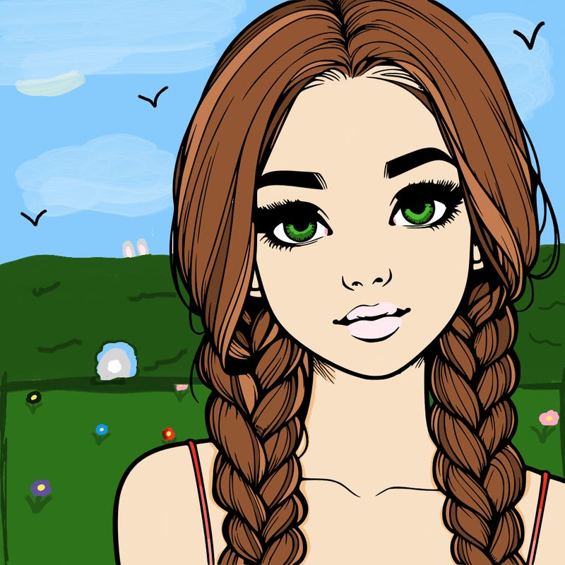 realistic girl with braids