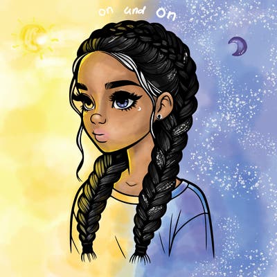 realistic girl with braids