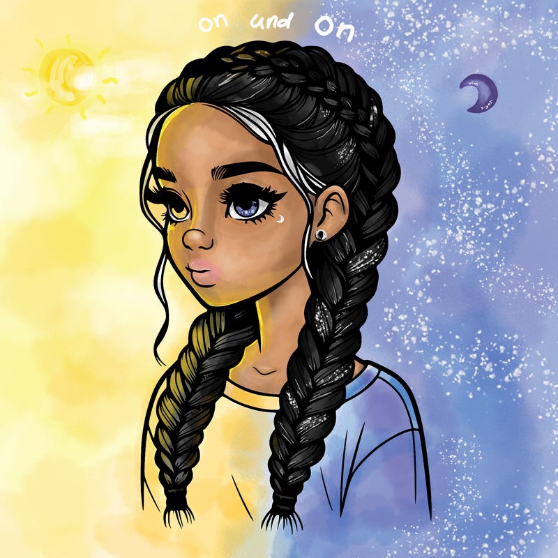 realistic girl with braids