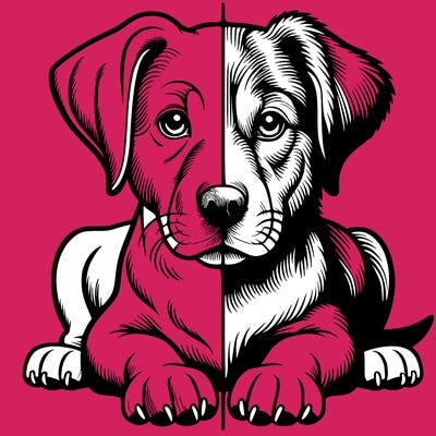 realistic dog split picture