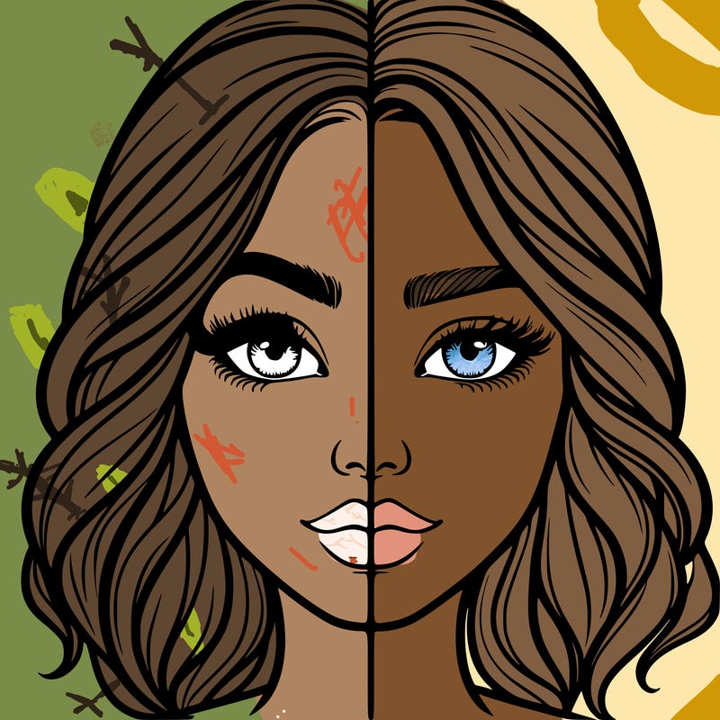 realistic girl split half