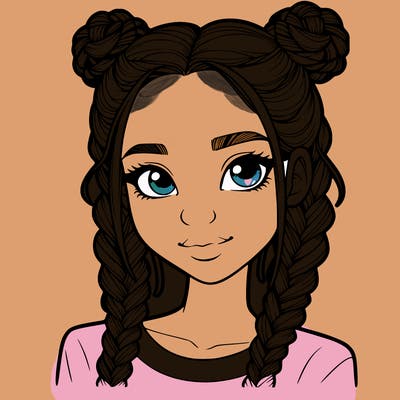 realistic girl with braids