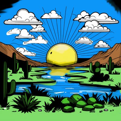 realistic sun set