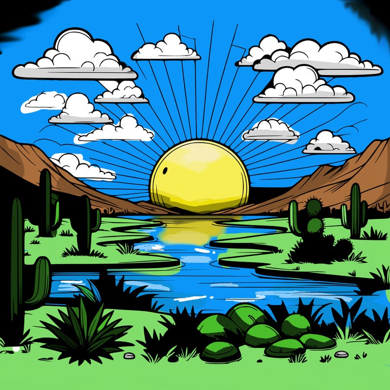realistic sun set