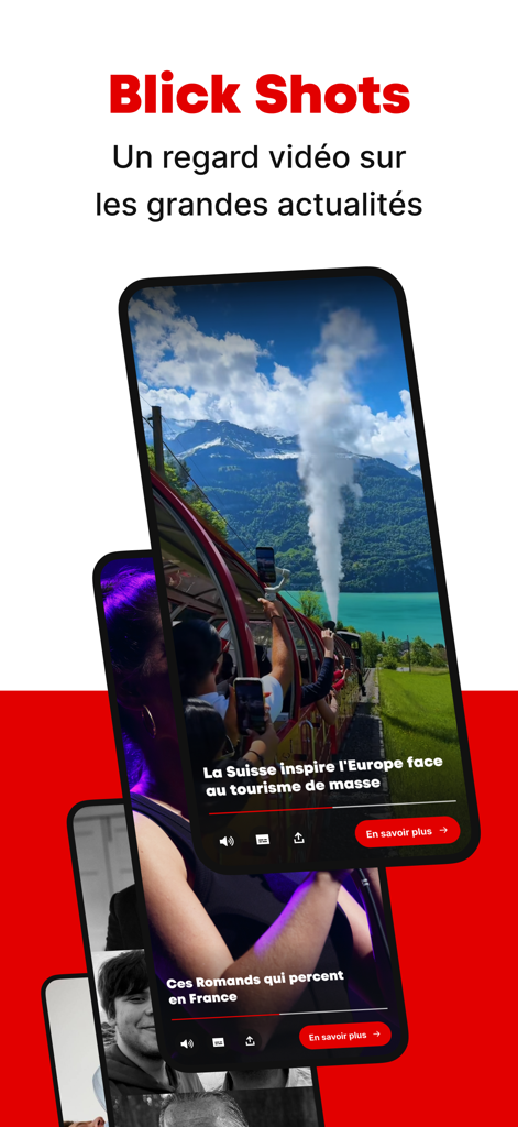 Blick Shots mobile app interface showing vertical news videos