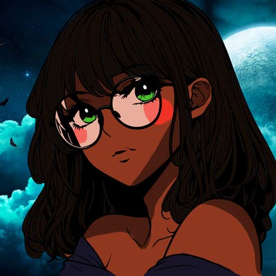 manga woman character with glasses and nice lips