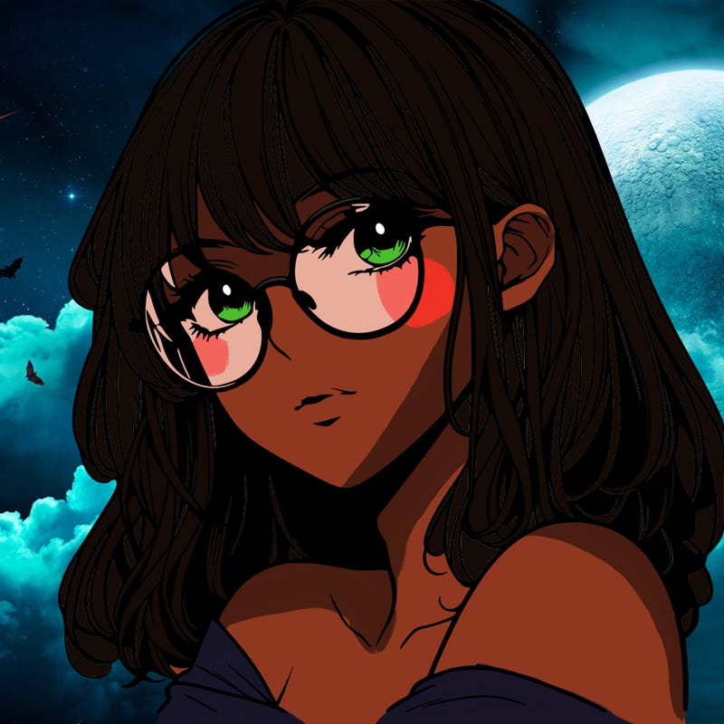 manga woman character with glasses and nice lips