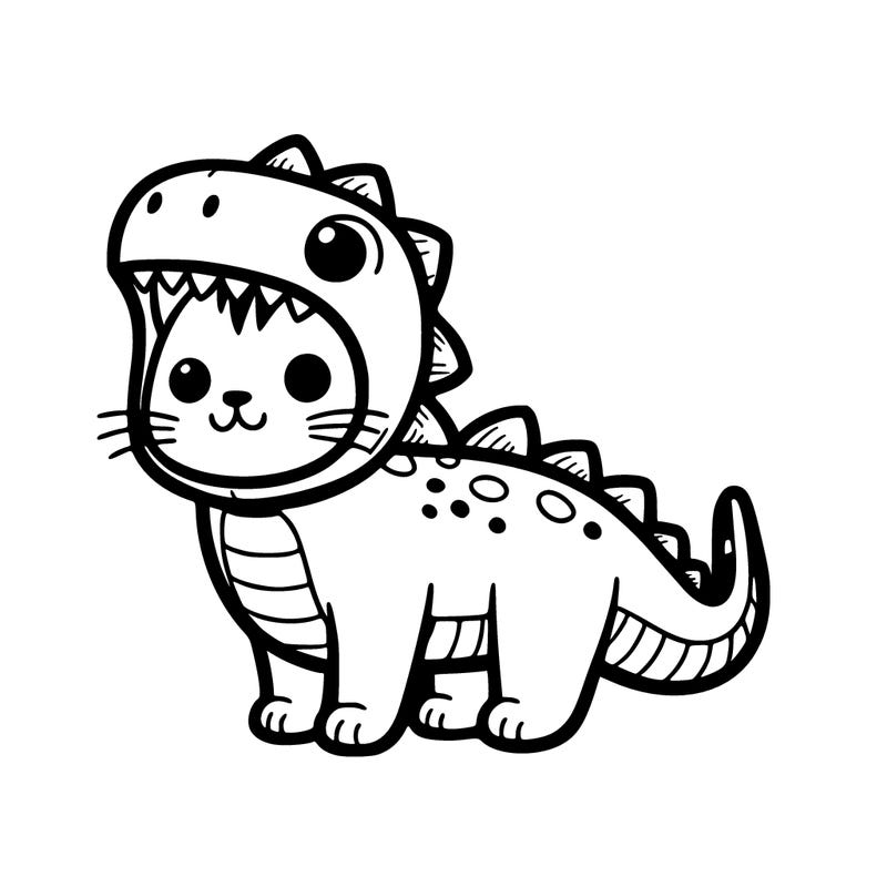 cat in a dino costume