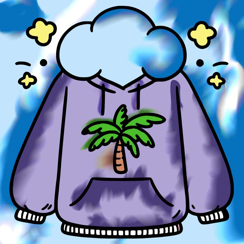 pink palm puff hoodie