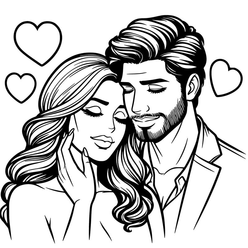 man and woman in love realistic