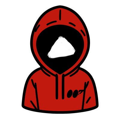 a person with non face waering a hoodie with a small 007 symbol