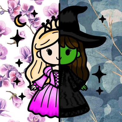 split princess and witch