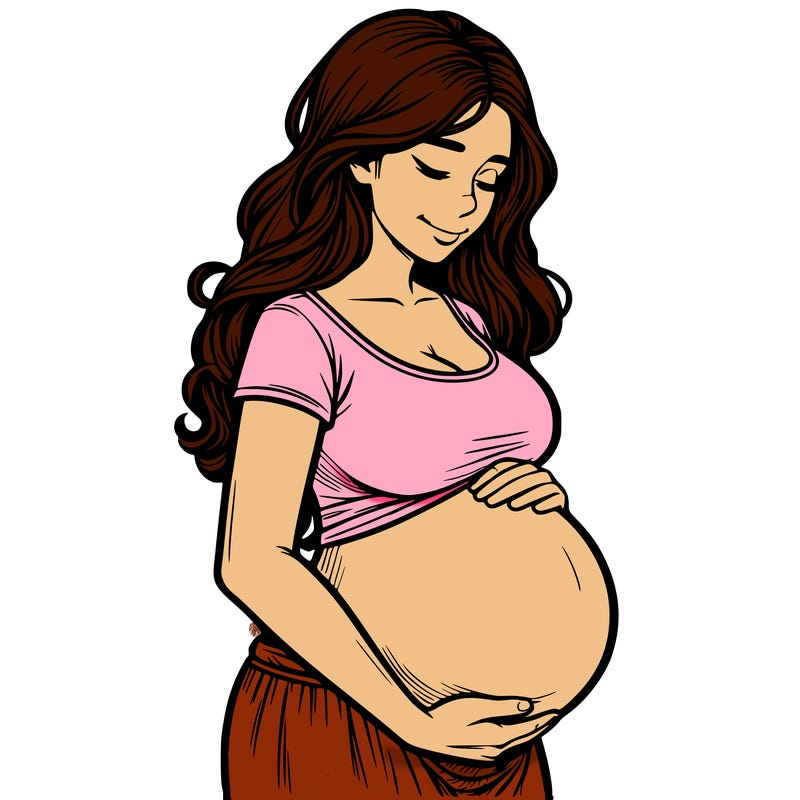 woman heavily pregnant realistic