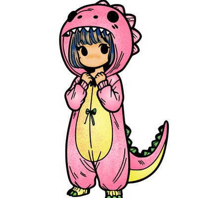dino onesies on girl