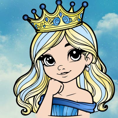 a realistic princess with a realistic crown