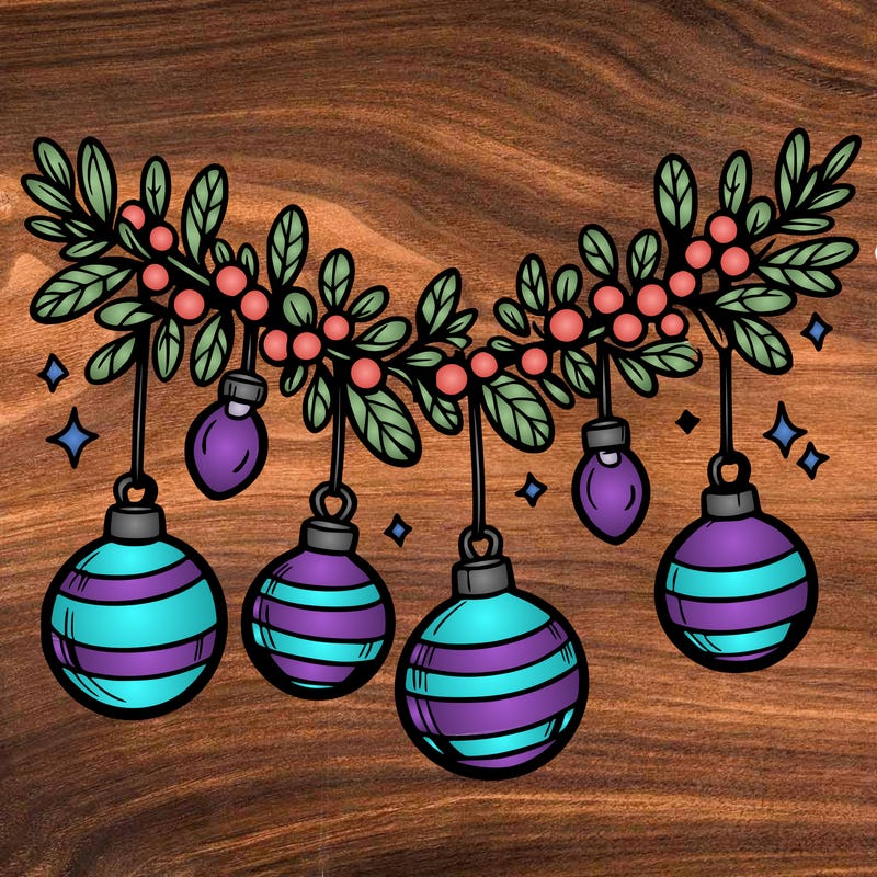 christmas garland with big bulbs