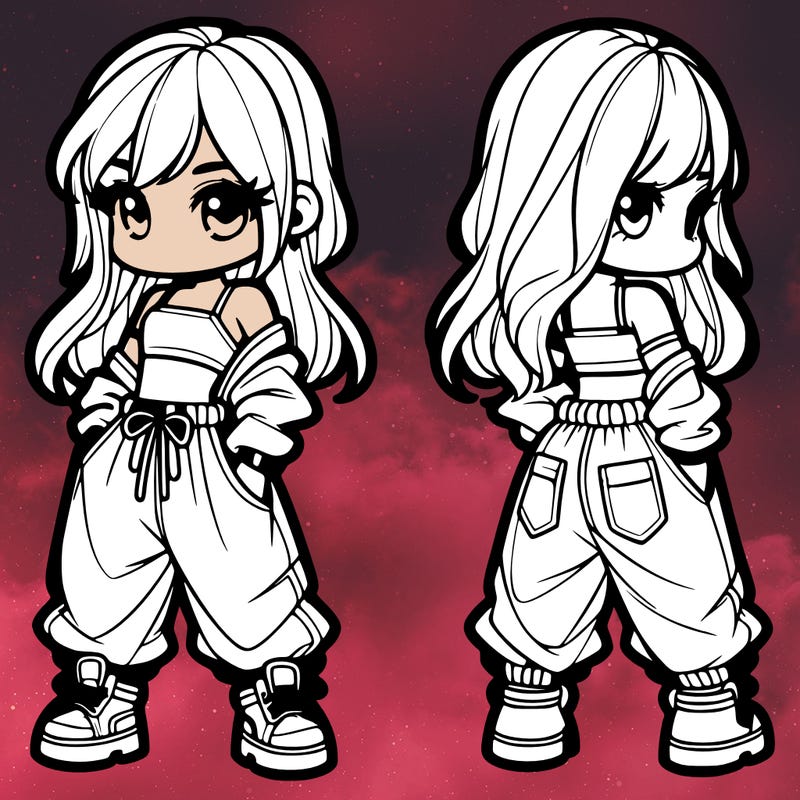 girl in crop top and baggy pants